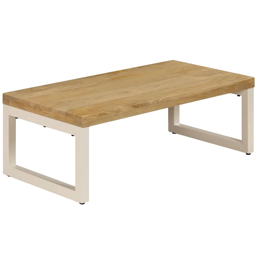 Table basse 100x50x35 cm Bois de manguier solide et acier - 14
