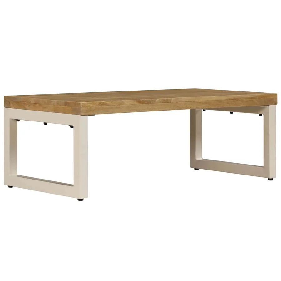 Table basse 100x50x35 cm Bois de manguier solide et acier - 2