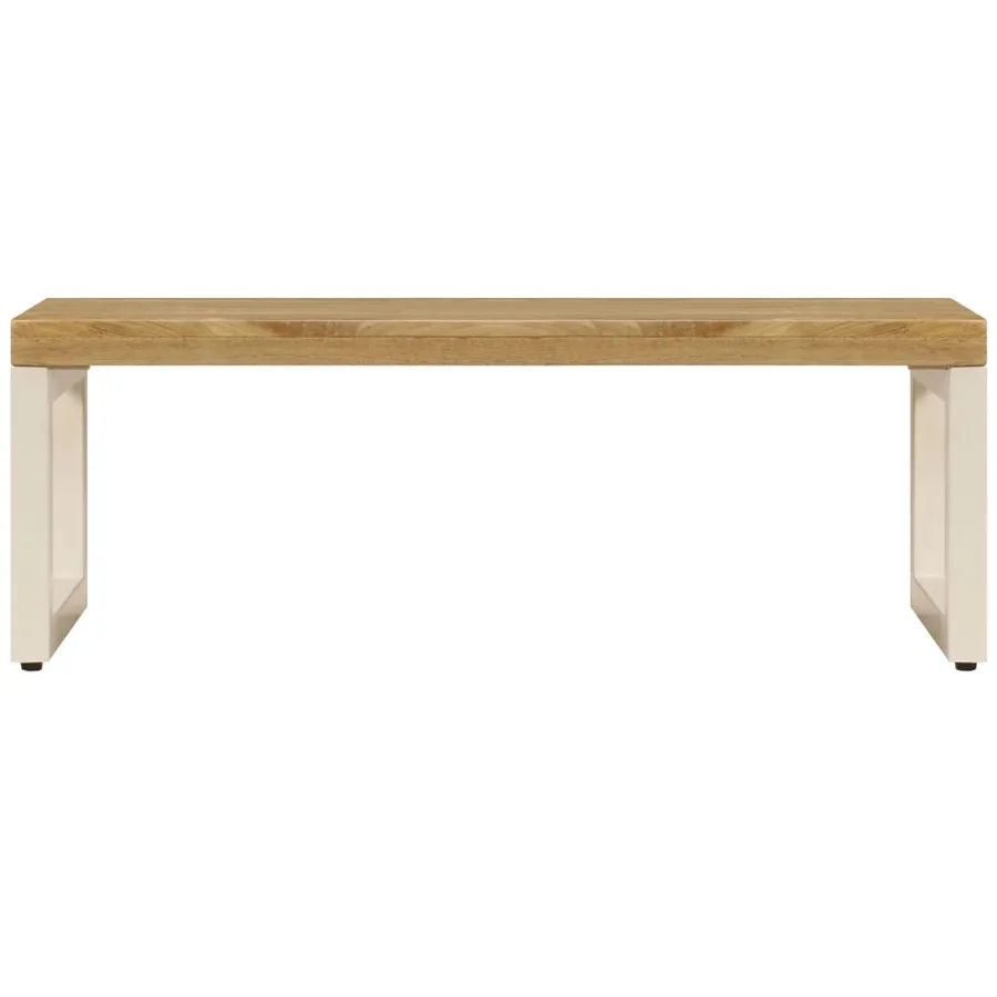 Table basse 100x50x35 cm Bois de manguier solide et acier - 3