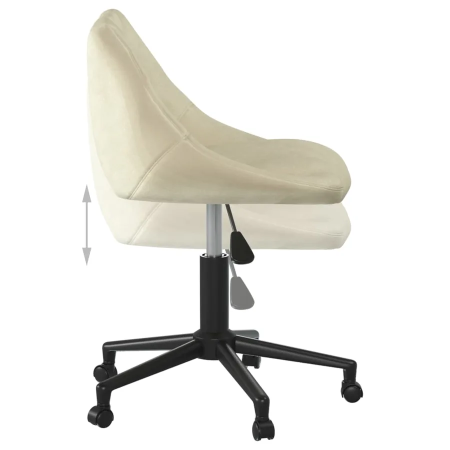 Chaise pivotante de salle à manger Crème Velours - 5