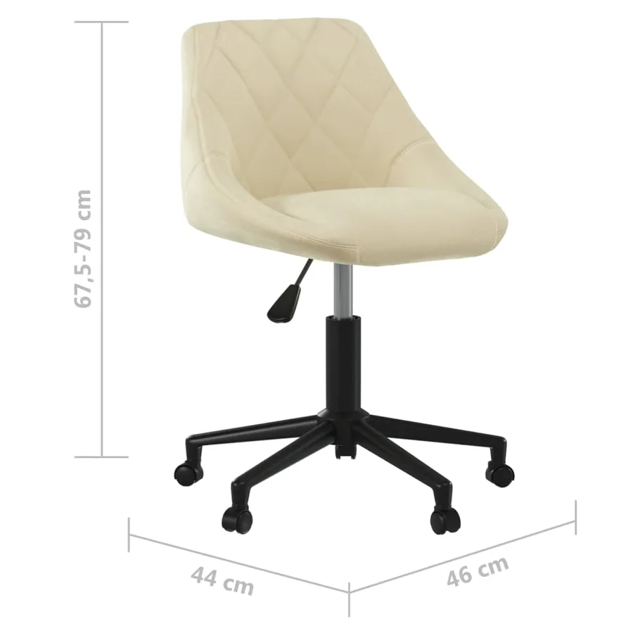 Chaise pivotante de salle à manger Crème Velours - 7
