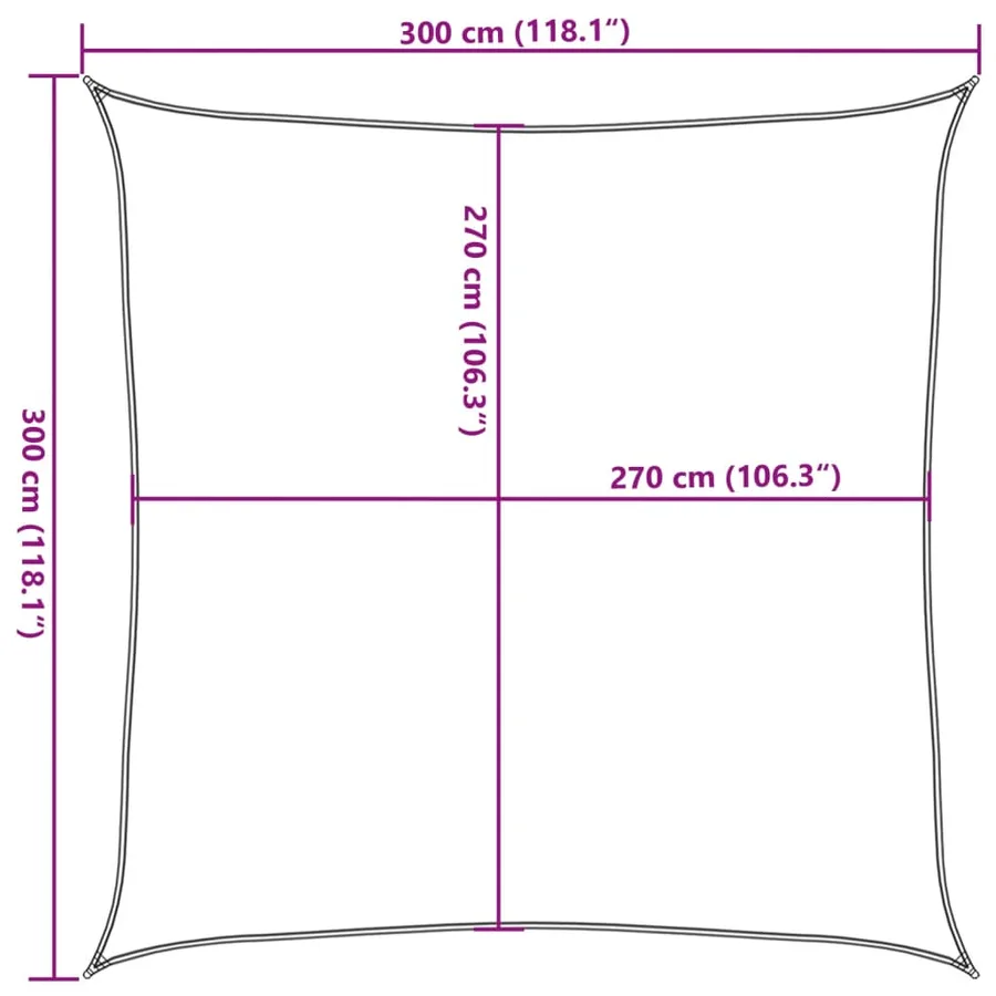 Voile d'ombrage 160 g/m² Marron 3x3 m PEHD - 10