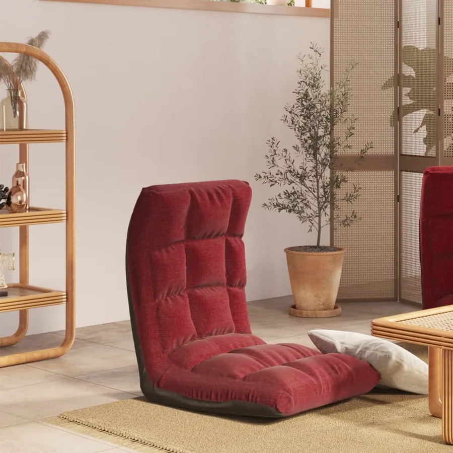 Chaise pliable de sol Rouge bordeaux Tissu
