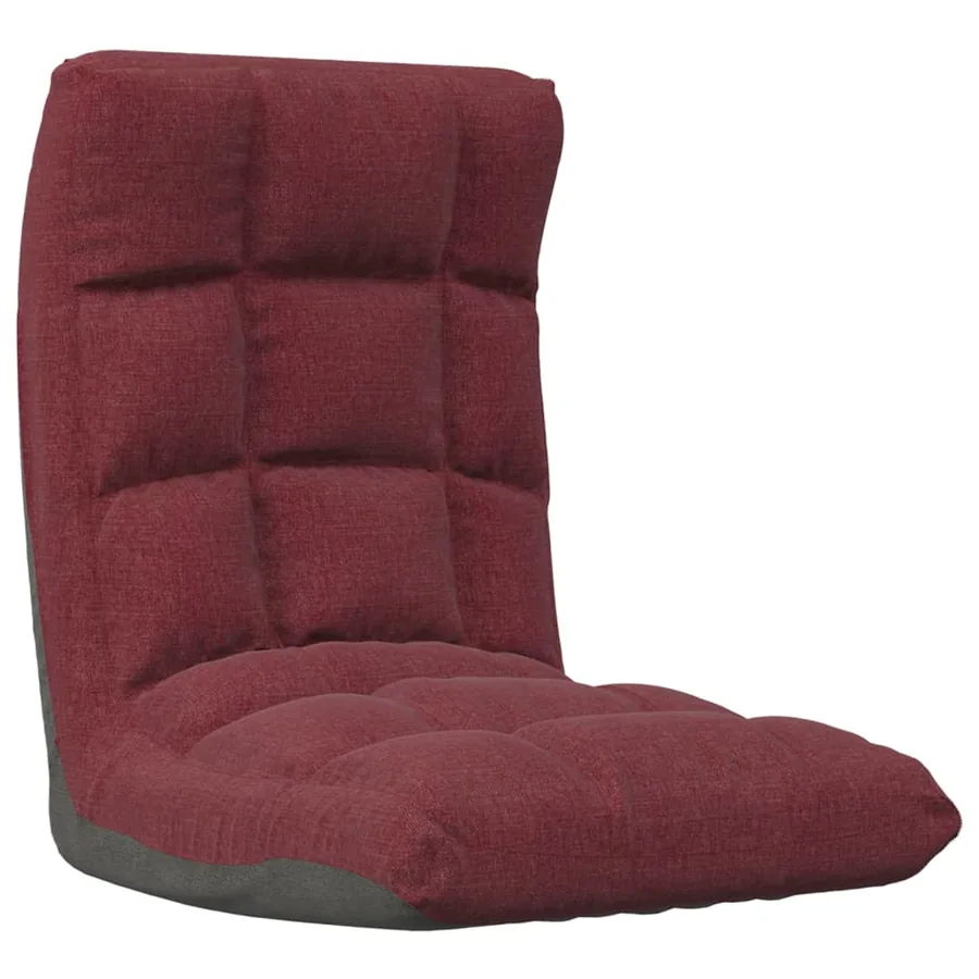 Chaise pliable de sol Rouge bordeaux Tissu - 2