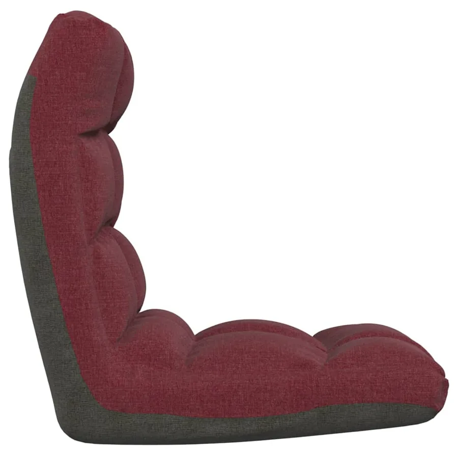 Chaise pliable de sol Rouge bordeaux Tissu - 4