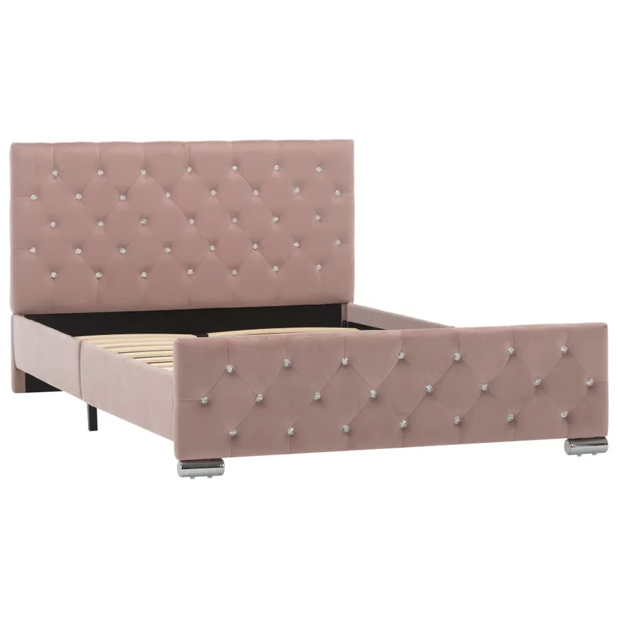 Cadre de lit sans matelas Rose Velours 120x200 cm - 2
