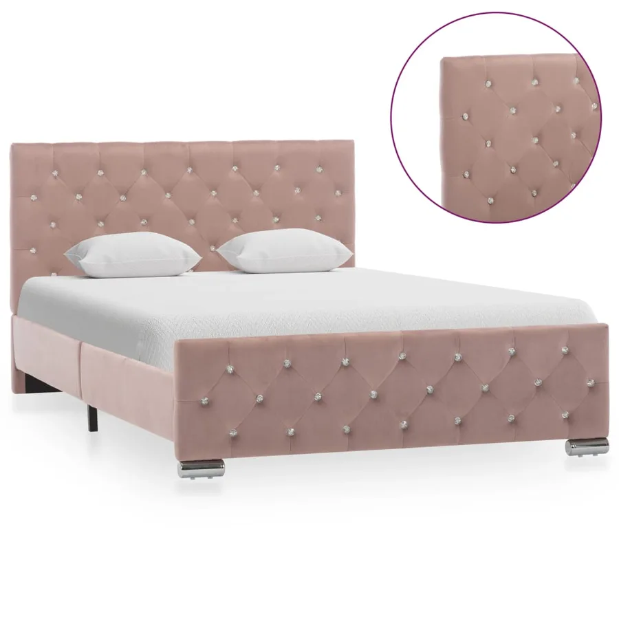 Cadre de lit sans matelas Rose Velours 120x200 cm - 3