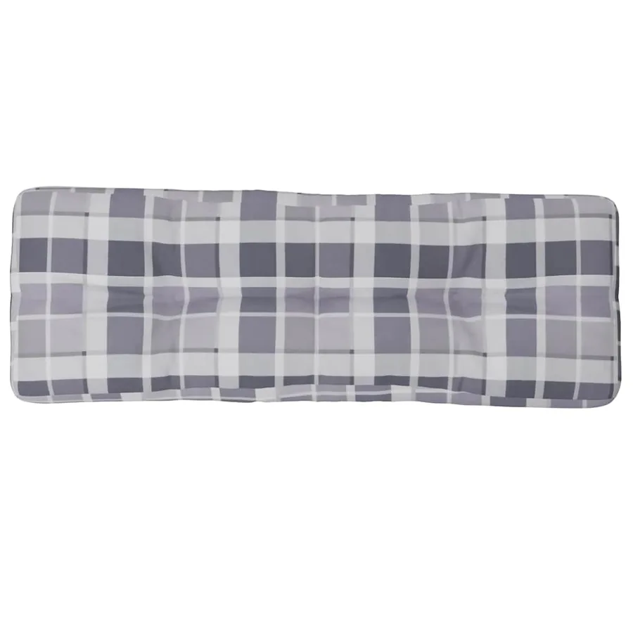 Coussin de palette motif à carreaux gris 120x40x12 cm tissu - 2