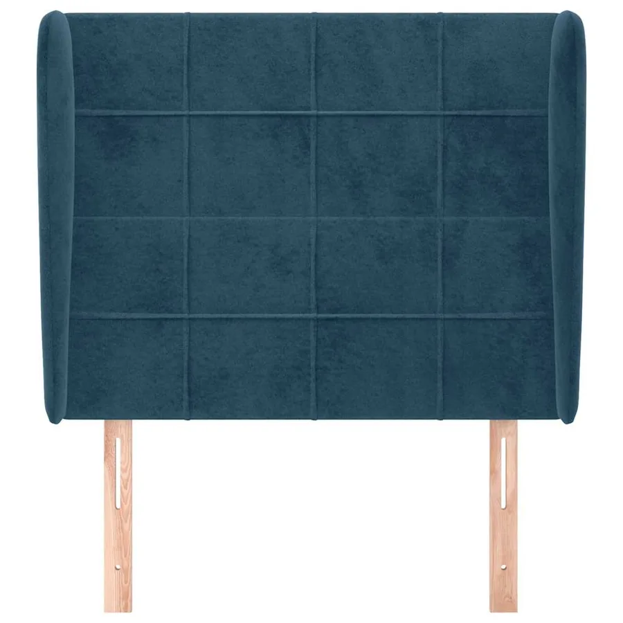 Tête de lit avec oreilles Bleu foncé 83x23x118/128 cm Velours - 3