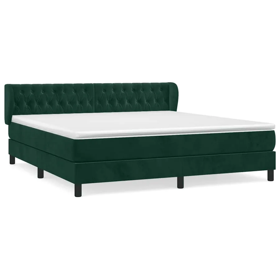 Sommier à lattes de lit et matelas Vert foncé 160x200cm Velours - 2