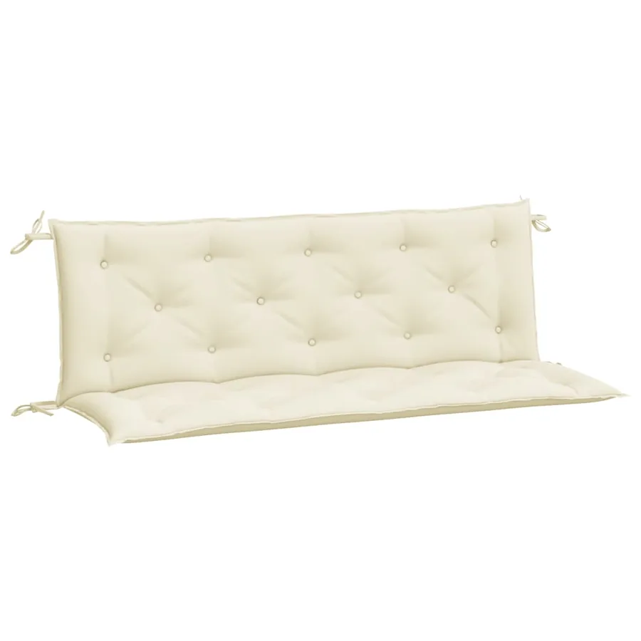 Coussins de banc de jardin lot de 2 blanc crème tissu Oxford - 2