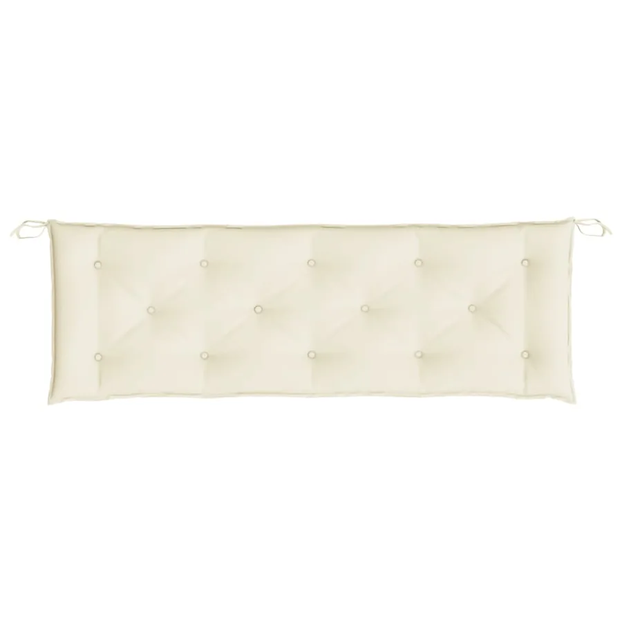 Coussins de banc de jardin lot de 2 blanc crème tissu Oxford - 6