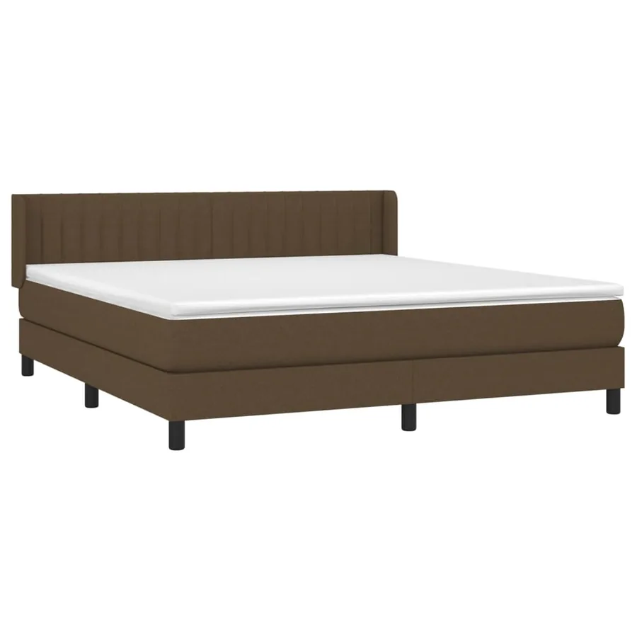 Sommier à lattes de lit avec matelas Marron foncé 180x200 cm - 3