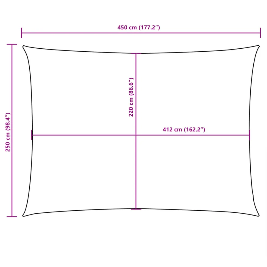 Voile de parasol tissu oxford rectangulaire 2,5x4,5 m orange - 10