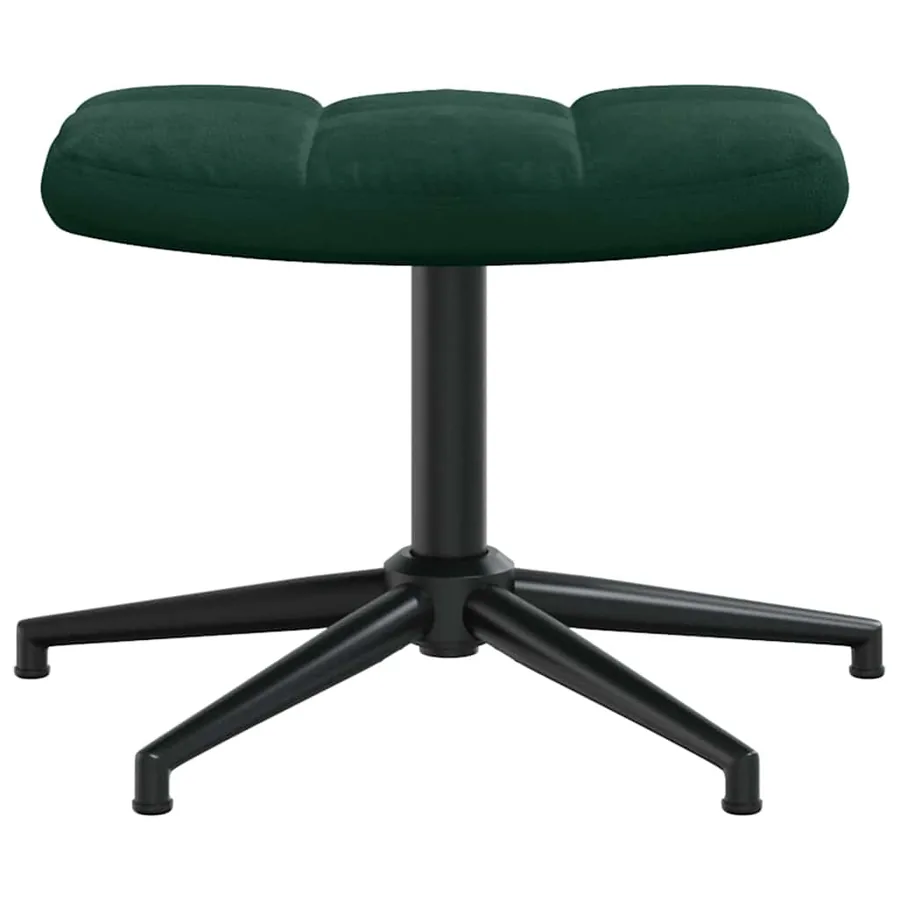 Chaise de relaxation avec tabouret Vert foncé Velours - 7