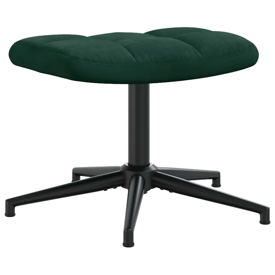 Chaise de relaxation avec tabouret Vert foncé Velours - 8