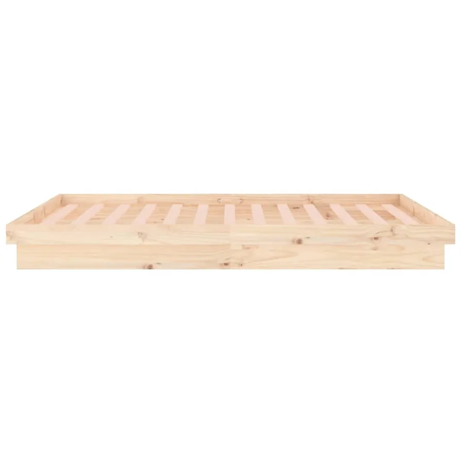 Cadre de lit à LED sans matelas bois massif - 8
