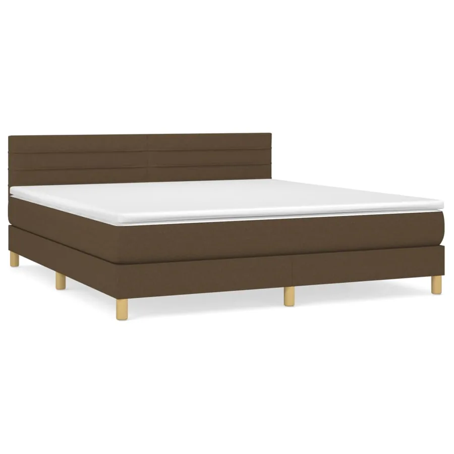 Sommier à lattes de lit avec matelas Marron foncé 160x200 cm - 2