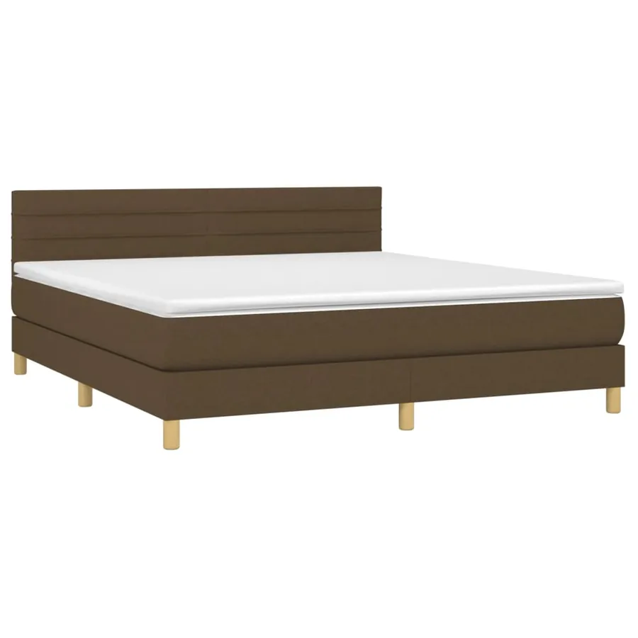 Sommier à lattes de lit avec matelas Marron foncé 160x200 cm - 3