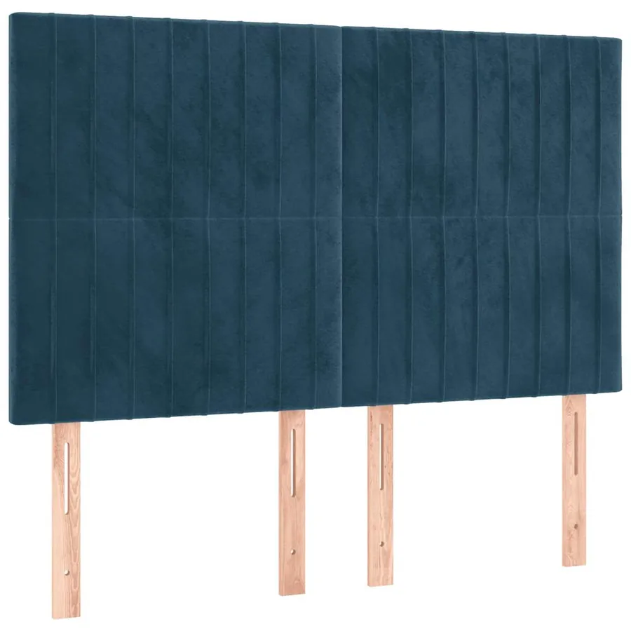 Sommier à lattes de lit et matelas Bleu foncé 140x190cm Velours - 6