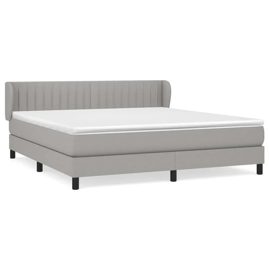 Sommier à lattes de lit avec matelas Gris clair 160x200cm Tissu - 2
