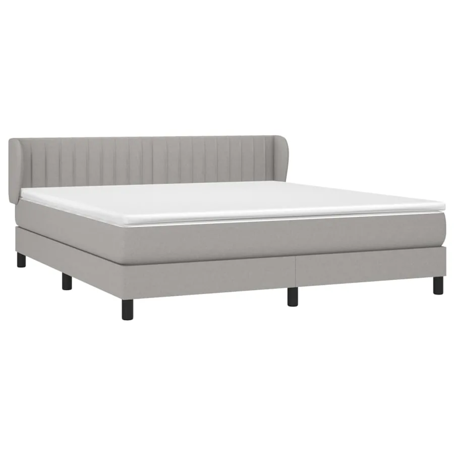 Sommier à lattes de lit avec matelas Gris clair 160x200cm Tissu - 3