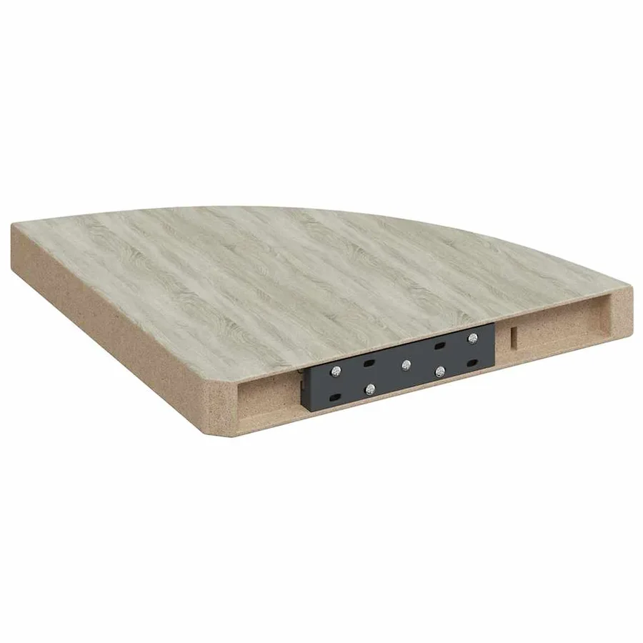 Étagère d'angle murale Chêne et blanc 35x35x3,8 cm MDF - 7
