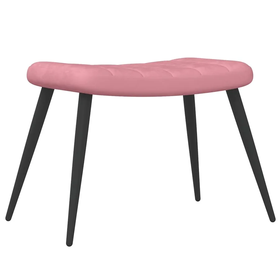 Chaise de relaxation avec tabouret Rose Velours - 7