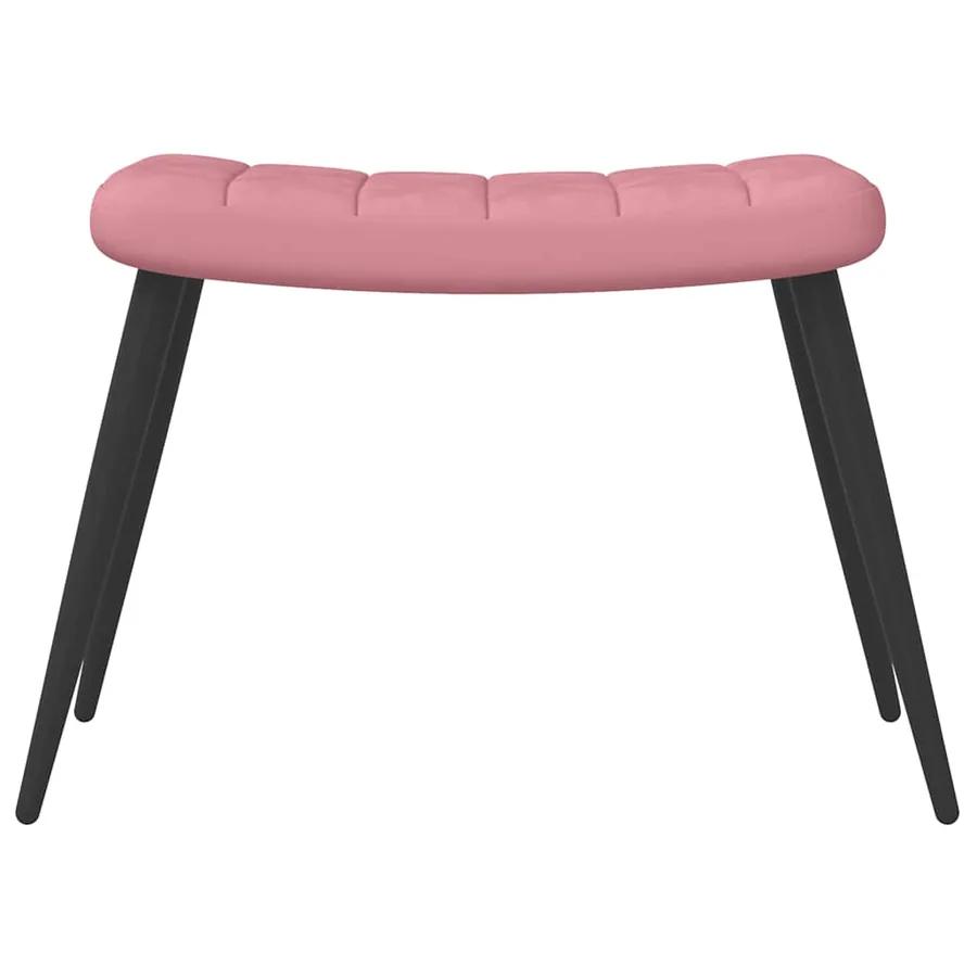 Chaise de relaxation avec tabouret Rose Velours - 8