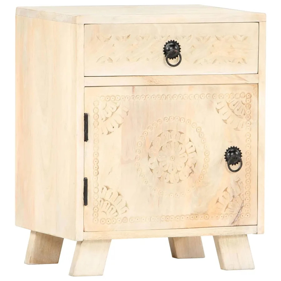 Table de chevet 40x30x50 cm Bois de manguier massif - 11