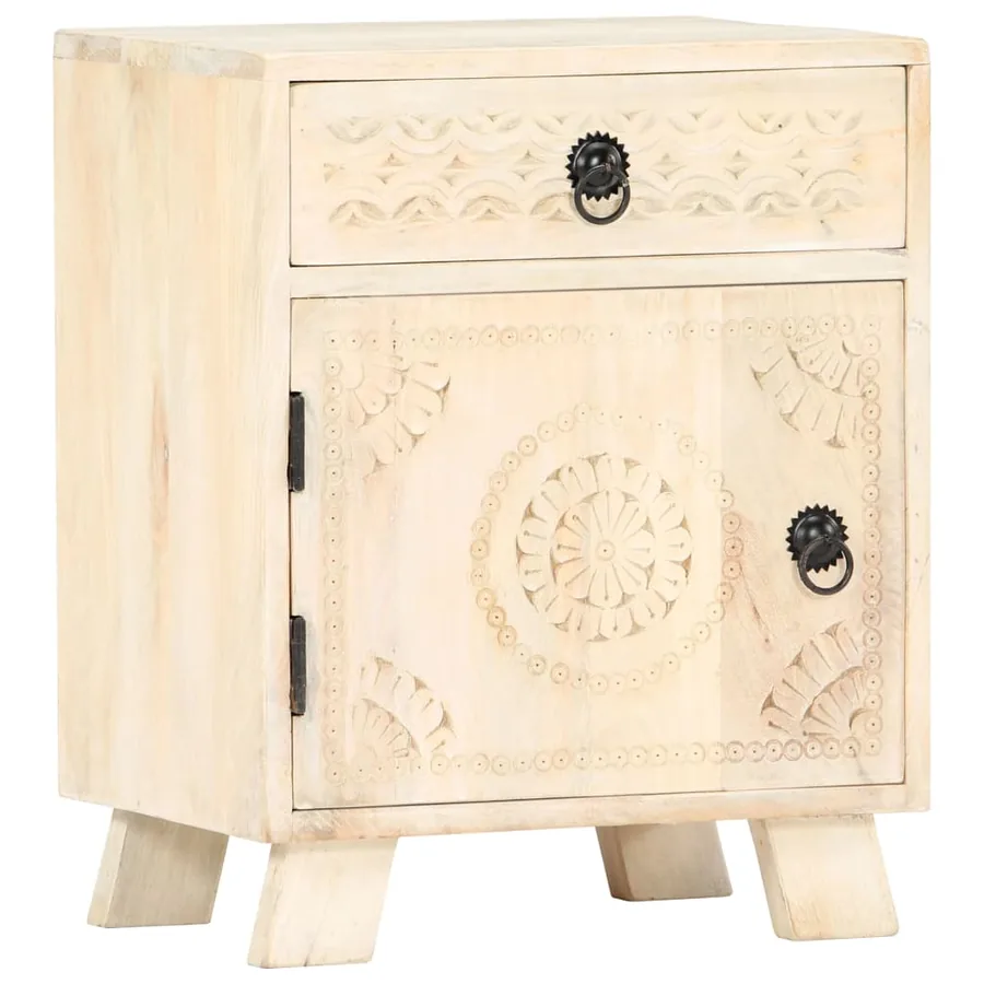 Table de chevet 40x30x50 cm Bois de manguier massif - 12