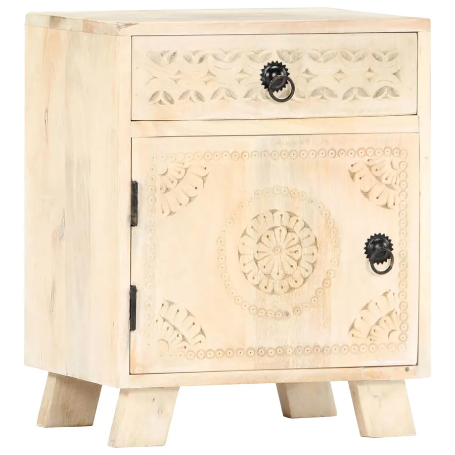 Table de chevet 40x30x50 cm Bois de manguier massif - 13