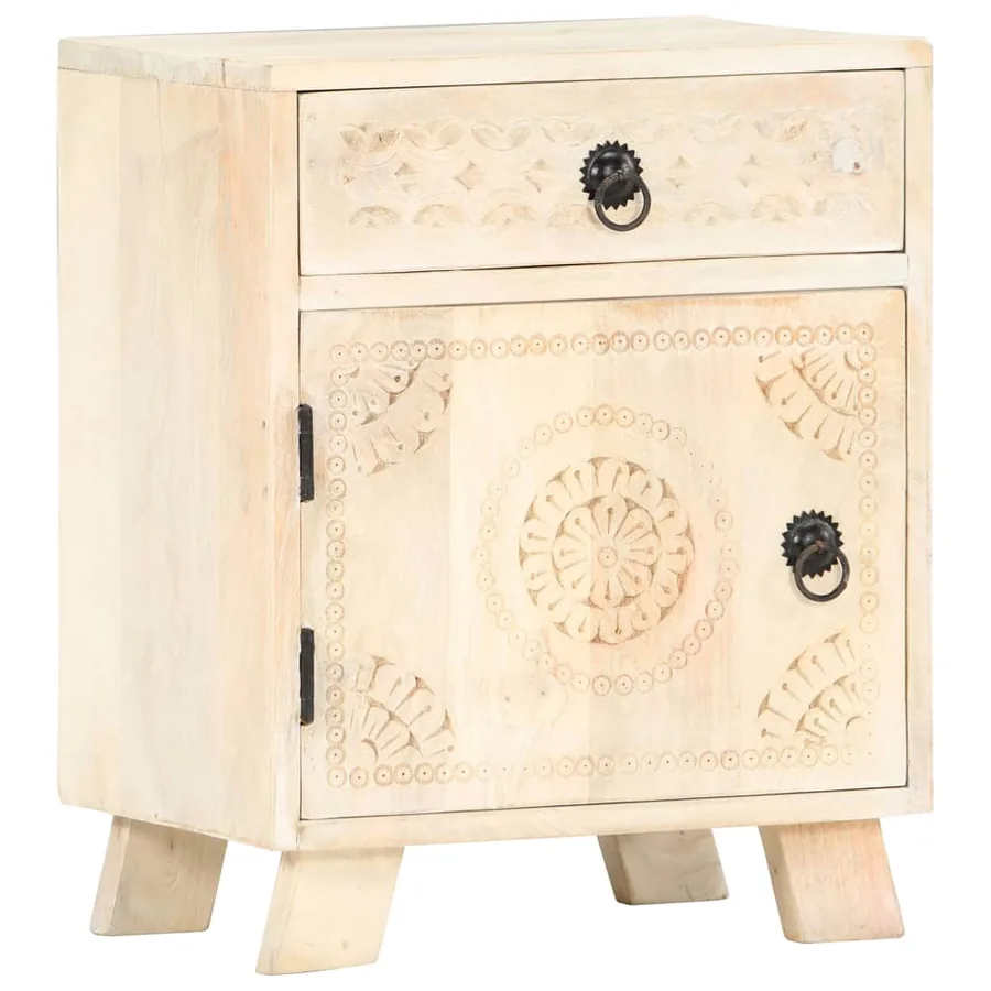 Table de chevet 40x30x50 cm Bois de manguier massif - 14