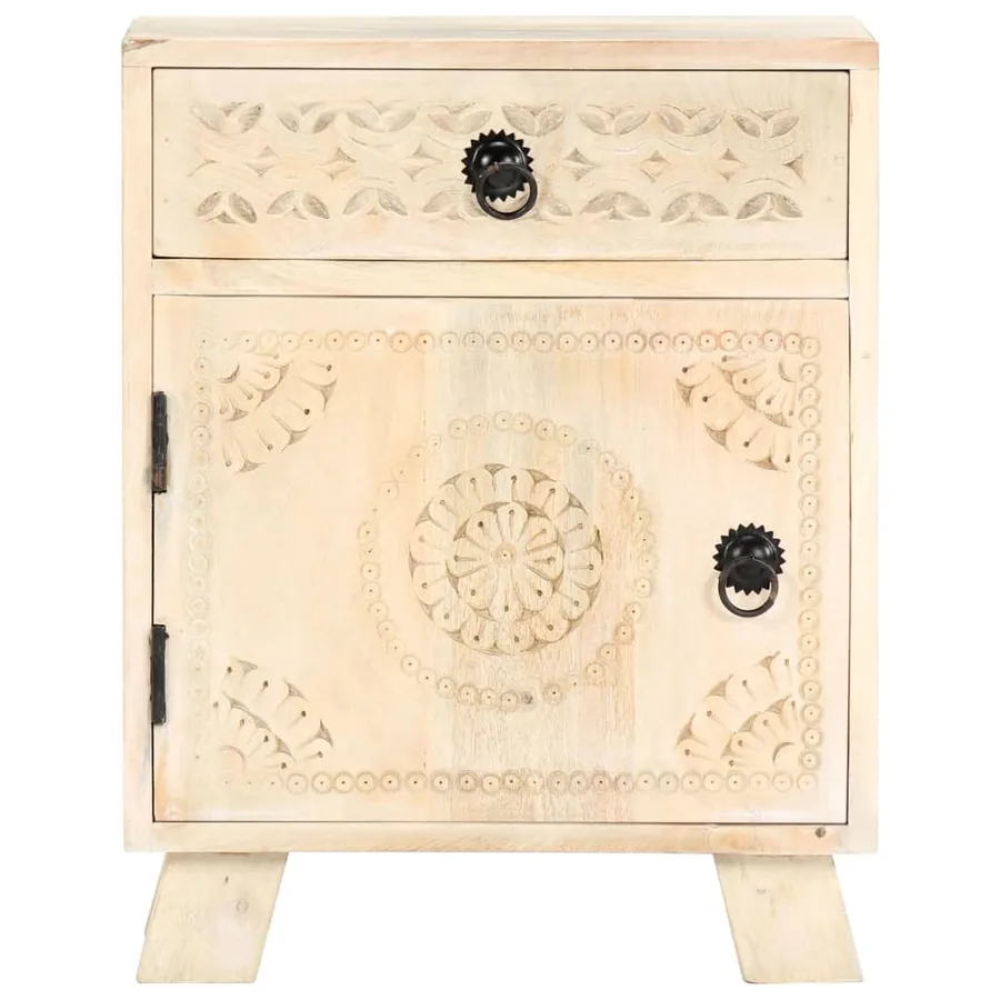Table de chevet 40x30x50 cm Bois de manguier massif - 2