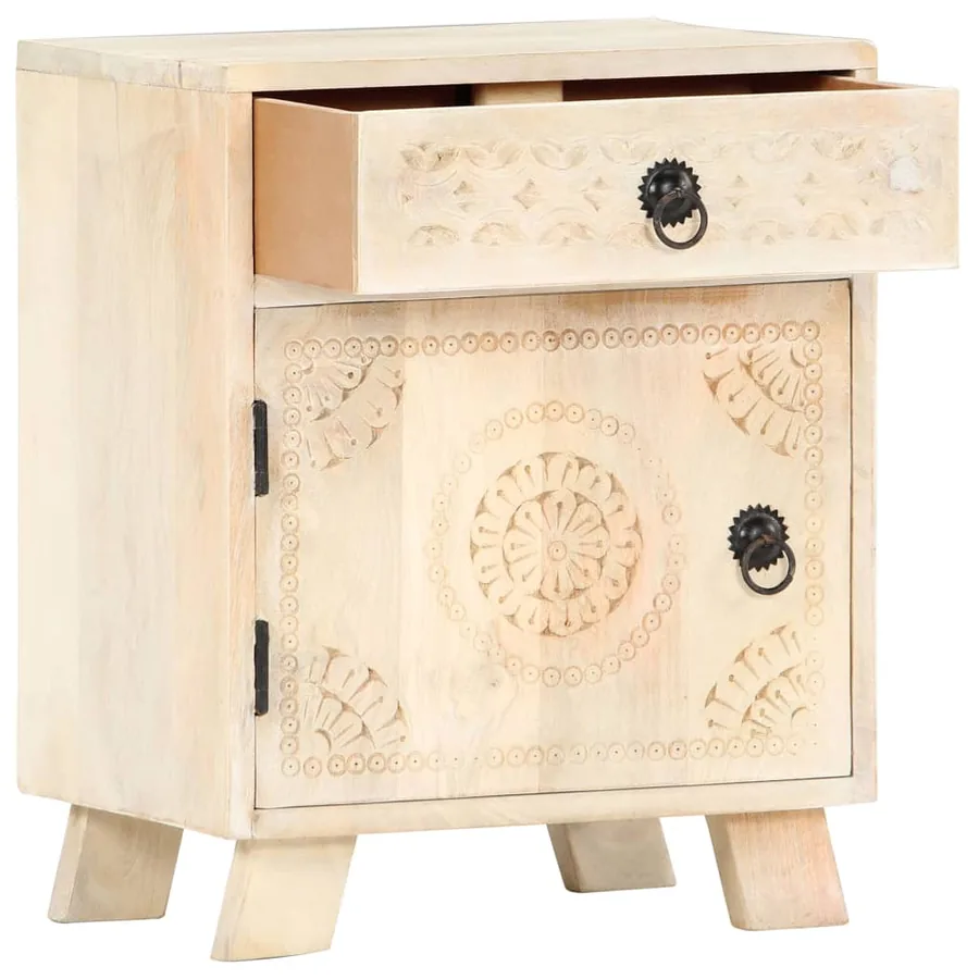 Table de chevet 40x30x50 cm Bois de manguier massif - 3