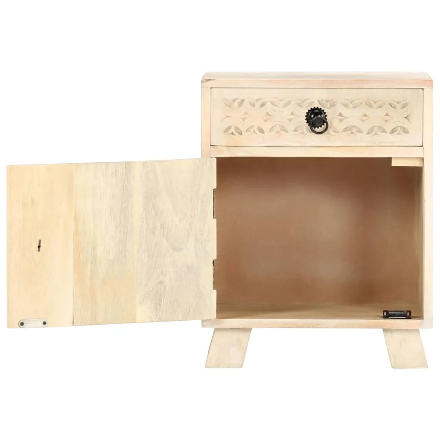 Table de chevet 40x30x50 cm Bois de manguier massif - 5