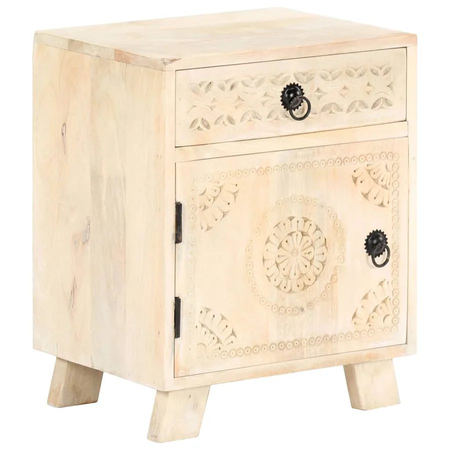 Table de chevet 40x30x50 cm Bois de manguier massif - 7