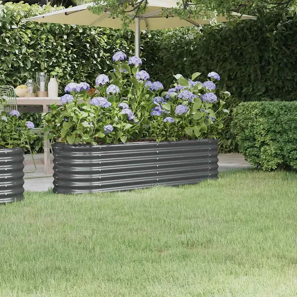 Lit surélevé de jardin Acier galvanisé Anthracite