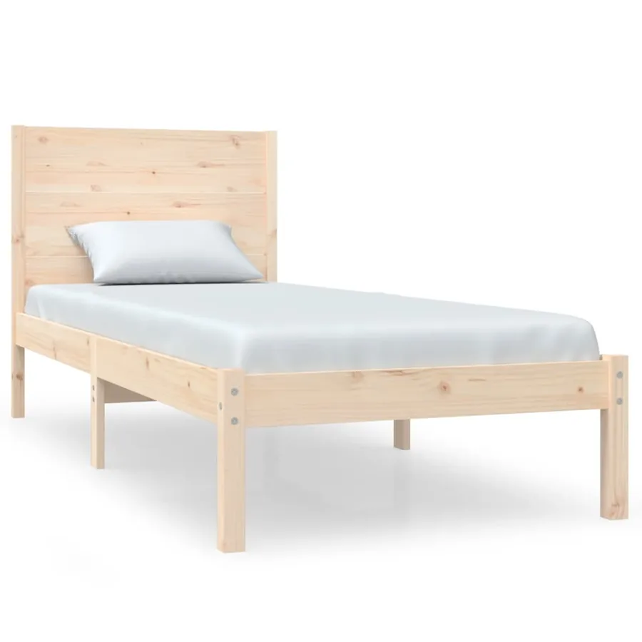 Cadre de lit sans matelas 75x190 cm bois massif - 2