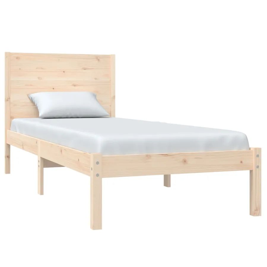 Cadre de lit sans matelas 75x190 cm bois massif - 3
