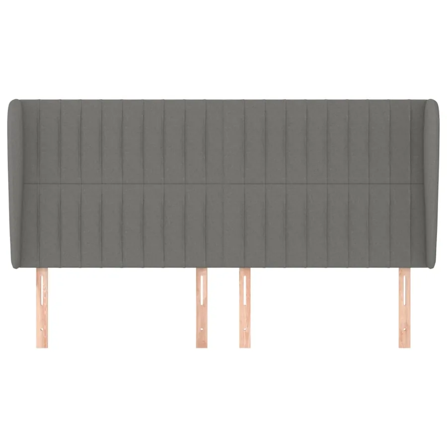Tête de lit avec oreilles Gris foncé 163x23x118/128 cm Tissu - 3