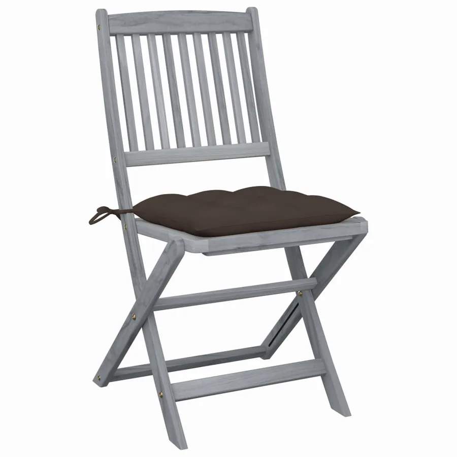 Chaises pliables d'extérieur lot de 2 et coussins Bois d'acacia - 2