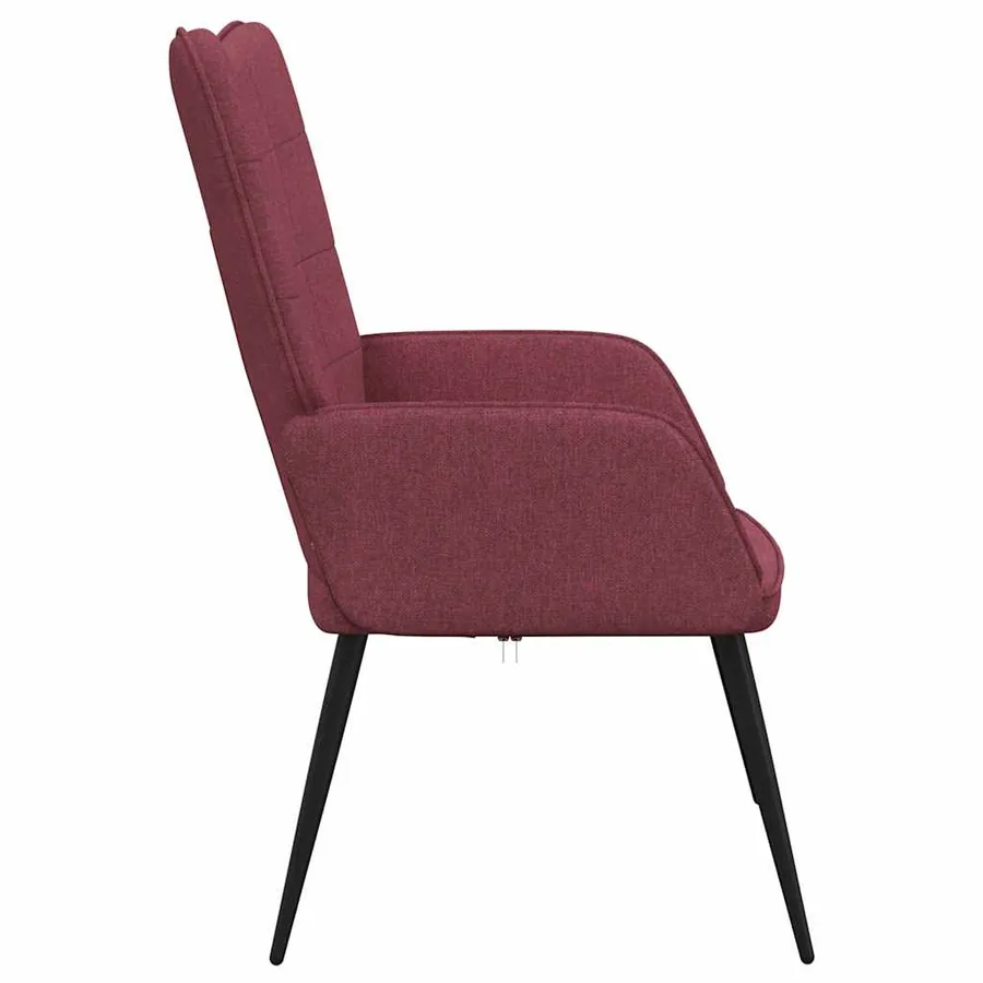 Chaise de relaxation Rouge bordeaux Tissu - 5