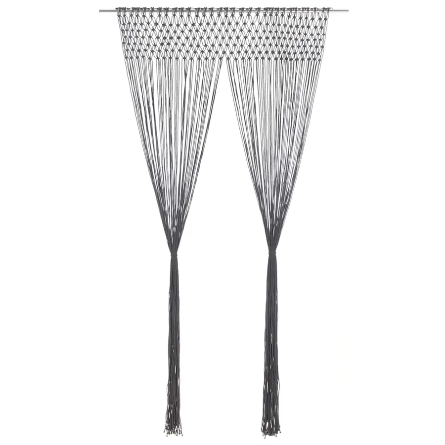 Rideau en macramé Anthracite 140x240 cm Coton - 2