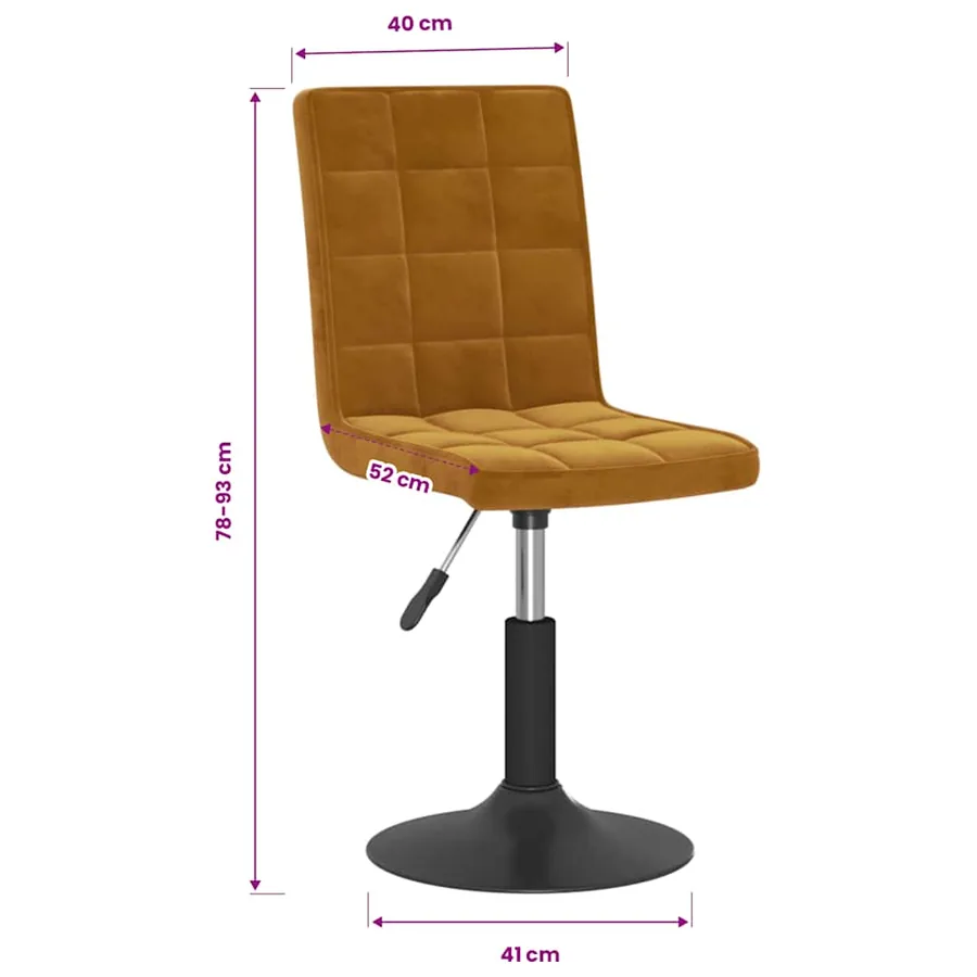 Chaises pivotantes à manger lot de 4 marron velours - 10