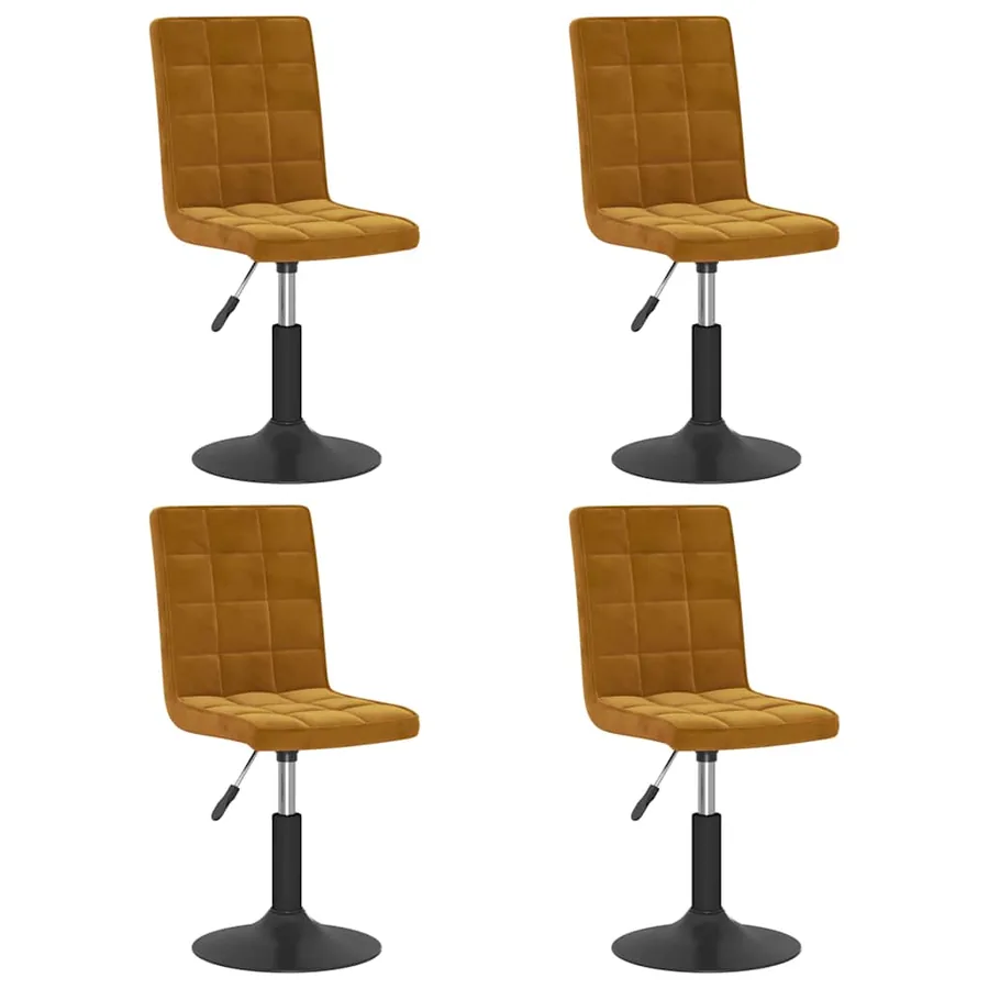 Chaises pivotantes à manger lot de 4 marron velours - 2