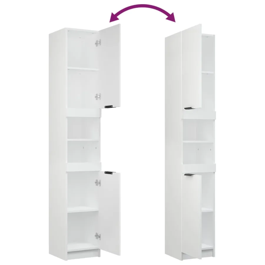 Meubles de salle de bain 4 pcs Blanc Bois d'ingénierie - 6