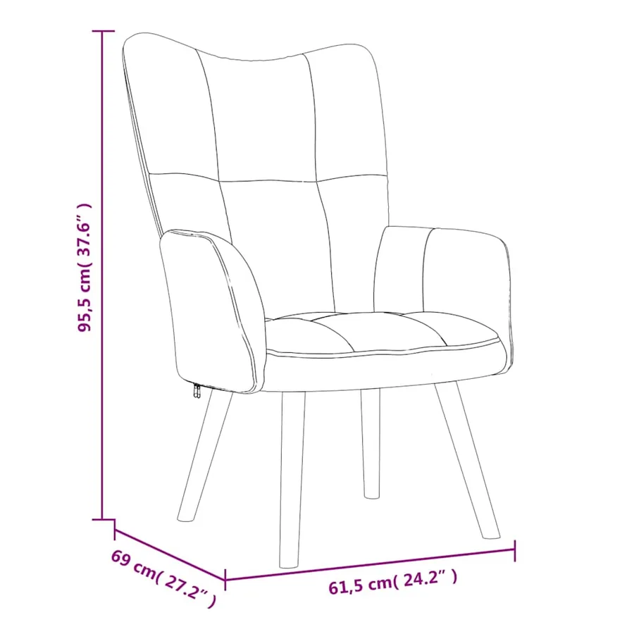 Chaise de relaxation avec repose-pied Rouge bordeaux Velours - 11