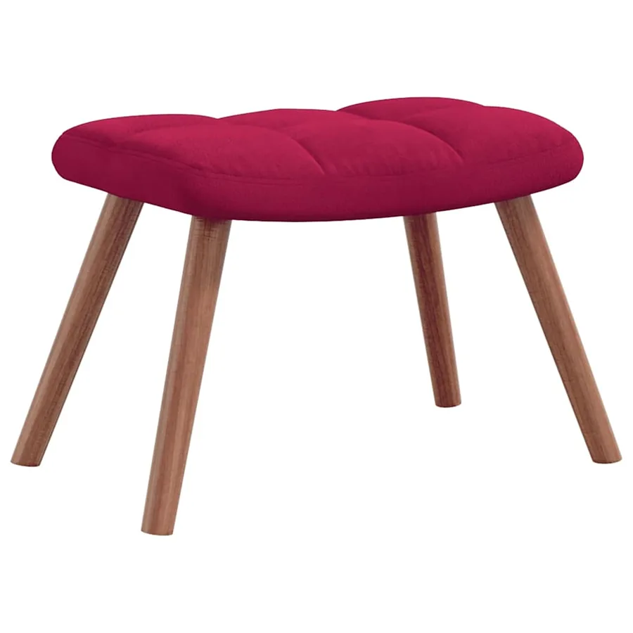 Chaise de relaxation avec repose-pied Rouge bordeaux Velours - 7