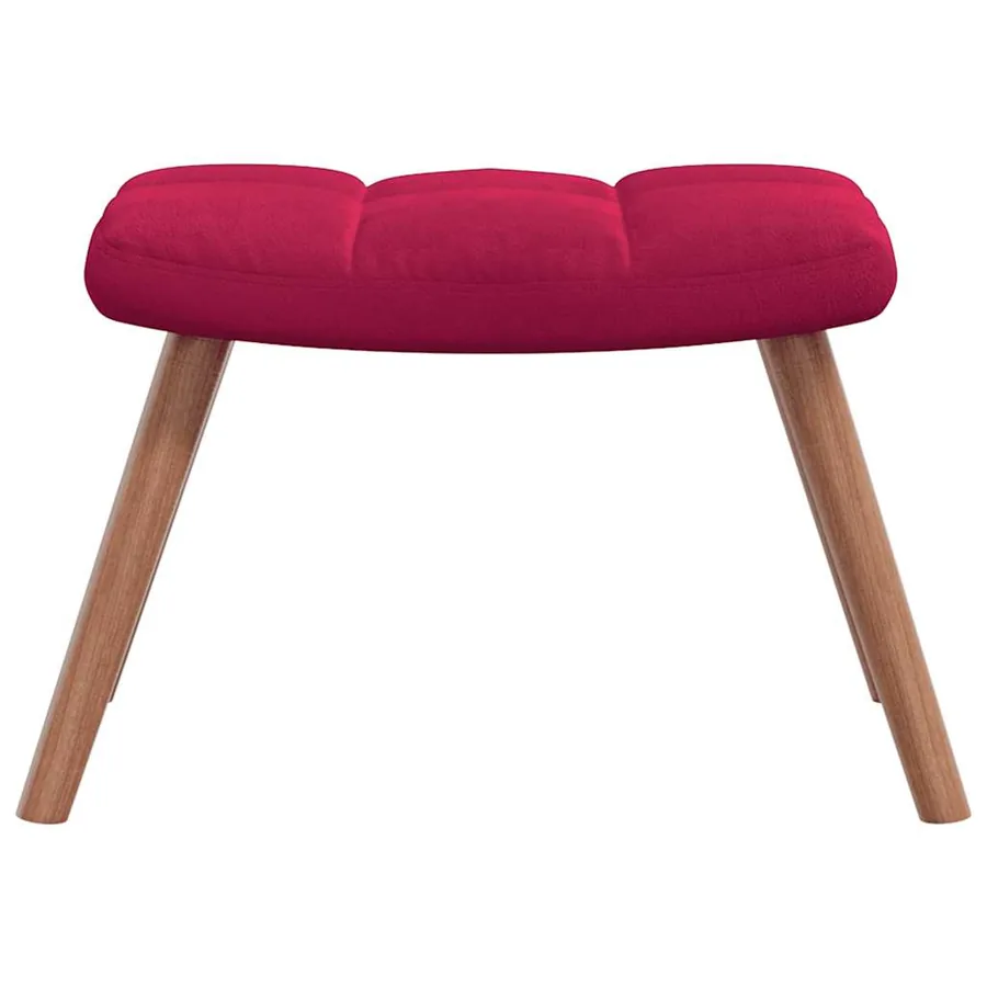 Chaise de relaxation avec repose-pied Rouge bordeaux Velours - 8
